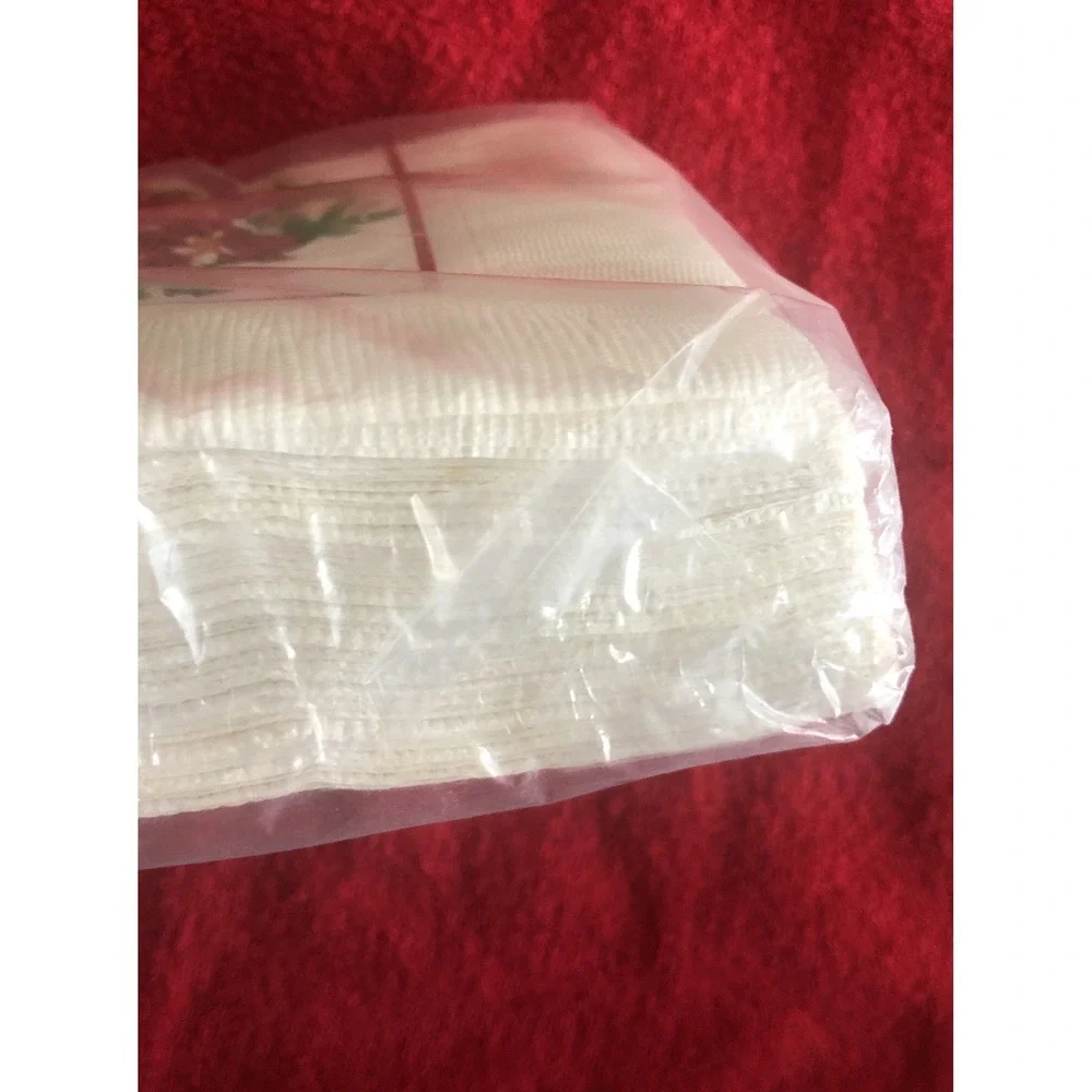Vintage CA Reed Napkins 48 Count Christmas Poinsettia New Old Stock Made USA